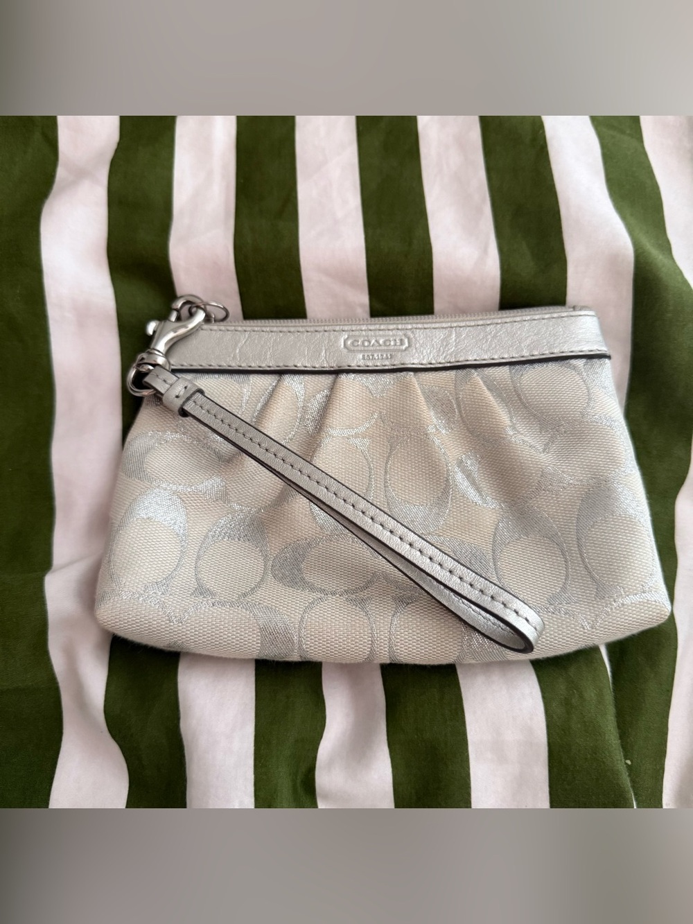 Vintage Coach Silver Wristlet